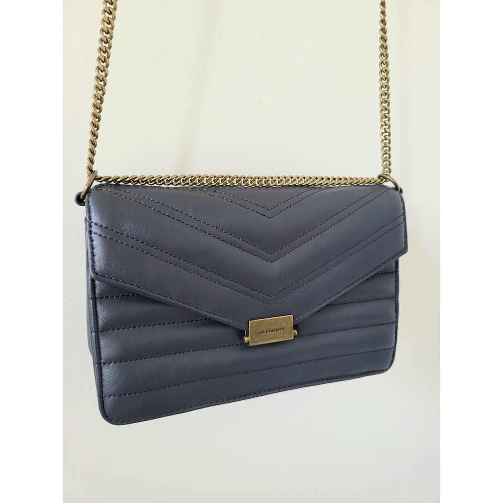 ALLSAINTS Justine Small Crossbody - Grey / Gold